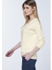 Polo Sylt Pullover mit V-Neck und Label-Stickerei in Weiß