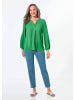 GOLDNER Kurzgröße:  Bluse mit Tunika Ausschnitt in grün