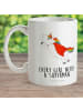 Mr. & Mrs. Panda Tasse Einhorn Super mit Spruch in Weiß