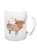 Mr. & Mrs. Panda Teetasse Glas Sternzeichen Stier ohne Spruch in Transparent