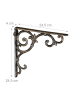 relaxdays 4 x Regalwinkel "Barocke Ornamente" in Bronze