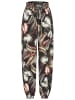 Cloud5ive Cloud5ive Cloud5ive Damen Crepe Hose mit Gummibund und All Over Palmen Print in black