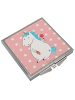 Mr. & Mrs. Panda Handtaschenspiegel quadratisch Einhorn Baby ohn... in Rot Pastell
