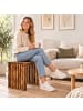 relaxdays Sitzbank in Braun - (B)45 x (H)43 x (T)33 cm