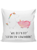Mr. & Mrs. Panda Kissen Einhorn Schwein mit Spruch in Weiß