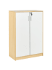 Beliani Büroschrank ZEHNA in Braun/Weiß - (W) 80 x (H) 117 x (L) 40 cm