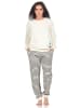 NORMANN Frottee Schlafanzug langarm Bündchen Maritime Optik - 87232 in weiss1