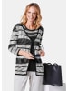 GOLDNER Kurzgröße:  Strickjacke mit V-Ausschnitt in schwarz / weiß / gemustert