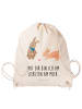 Mr. & Mrs. Panda gymnastiktasche Hasen Muschel mit Spruch in Creme
