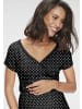 LASCANA Umstandsnachthemd in schwarz mit weißen Punkten