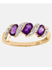 Diamant L'éternel Eternity-Ring aus 375 Gelbgold mit Diamant mit Amethyst