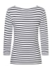 More & More softes Basic-Streifenshirt, 3/4 Arm in weiß/marine