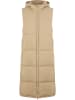 Urban Classics Urban Classics Ladies Long Hooded Puffer Vest in unionbeige