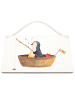 Mr. & Mrs. Panda Schild Pinguin Angelboot ohne Spruch in Weiß