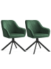 SONGMICS 2er-Set: Esszimmerstuhl Tyra in Grün-Schwarz - (B)60 x (H)81.5 x (T)58 cm