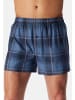 Schiesser Boxershorts Web in Grau / hellblau / rot
