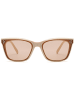 styleBREAKER Nerd Sonnenbrille in Creme / Hellbraun Getönt