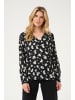 Kaffe Langarm-Bluse KAamber in Black/White Flower Print