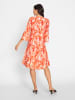 Heine Druckkleid in orange-ecru-bedruckt