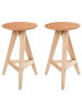 Beliani 2-tlg Hocker AROMA in Braun