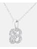 Diamant L'éternel Halskette mit Anhänger aus 375 Weißgold mit Diamant Blumen-Design