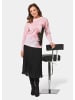 GOLDNER Pullover mit femininem Druck und Pailletten in rosé / schwarz / gemustert