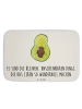 Mr. & Mrs. Panda Badematte Avocado Kern mit Spruch in Weiß