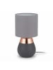 relaxdays Tischlampe in Grau/ Kupfer - (H)32 x Ø 18 cm