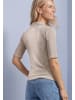 Street One Poloshirt im Strick-Look mit Rippstruktur in Clay Sand Mel.