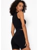 SASSYCLASSY Sport-Top mit Leo-Print in Schwarz