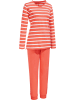 Erwin Müller Single-Jersey Schlafanzug in mandarine/weiß