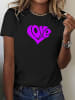 RMK T-Shirt Herz Love SCHWARZ-Lila