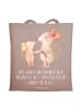 Mr. & Mrs. Panda Shopping Tasche Erzieher-Dank mit Spruch in Braun Pastell