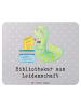 Mr. & Mrs. Panda Mauspad Bibliothekar Leidenschaft mit Spruch in Grau Pastell