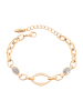 faina Women Crystal-Studded Chain Link Bracelet in Rose Gold White