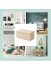 relaxdays Sitzbank in Beige - (B)76 x (H)38 x (T)38 cm
