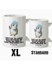 Mr. & Mrs. Panda Riesenkaffeetasse Pinguin Duschen mit Spruch in Weiß
