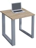 VCM  Holz Schreibtisch Bürotisch Computertisch Lona U in Silber / Sonoma-Eiche