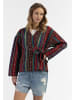 IZIA Damen Wickeljacke in Mehrfarbig Schwarz