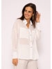 SASSYCLASSY Oversize Plumetis Hemd-Bluse in Weiß