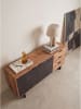 KADIMA DESIGN Kommode rechteckig, Massivholz, 2 Türen und 3 Schubladen