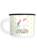 Mr. & Mrs. Panda Tasse Aus Emaille Einhorn Pupsen mit Spruch in Weiß