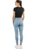 Janice 4 x Damen crop T-Shirt Nantes in Schwarz