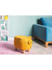 Beliani Tierhocker PIGGY in Gelb/Braun - (W) 50 x (H) 35 x (L) 32 cm