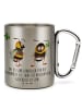 Mr. & Mrs. Panda Tasse Hummeln Kleeblatt mit Spruch in Silber
