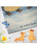 Mr. & Mrs. Panda Badehandtuch Pinguin umarmen Design ohne Spruch in Eisblau