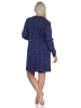 NORMANN langarm Nachthemd Bündchen Kuschel interlock gepunktet - 76416 in marine