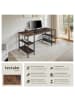 tectake Computer-Schreibtisch Stoke 137 x 55 x 75 cm, Industrial Holz dunkel, rustikal