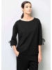 Alba Moda Bindeband-Shirt mit U-Boot-Ausschnitt in schwarz