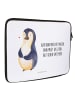 Mr. & Mrs. Panda Notebook Tasche Pinguin Diät mit Spruch in Weiß